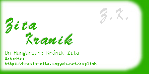 zita kranik business card