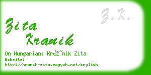 zita kranik business card